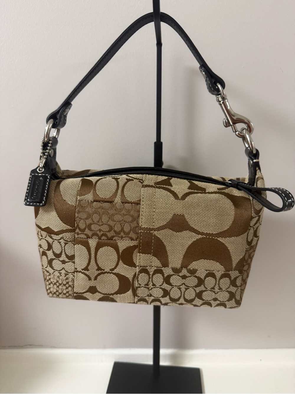 Coach Signature C Patchwork Brown and Tan Small! Excellent Condition!!